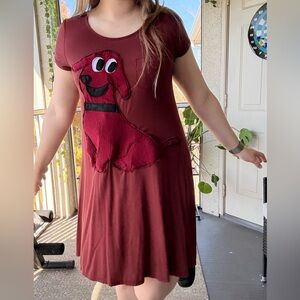 One-of-a-Kind Upcycled Red Dog Dress – Small (Fits Small–Medium)